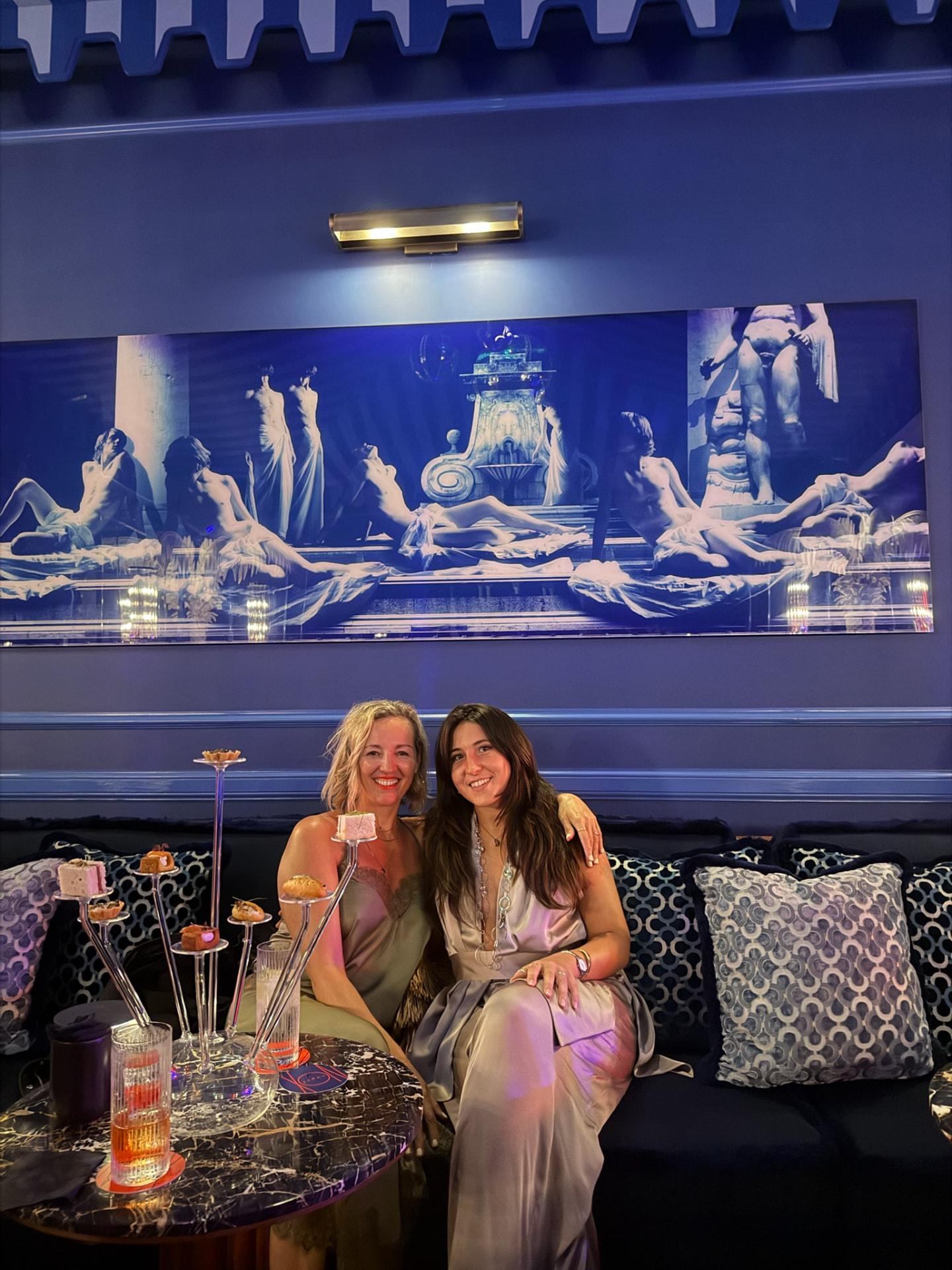 Nadine with a friend on an evening out