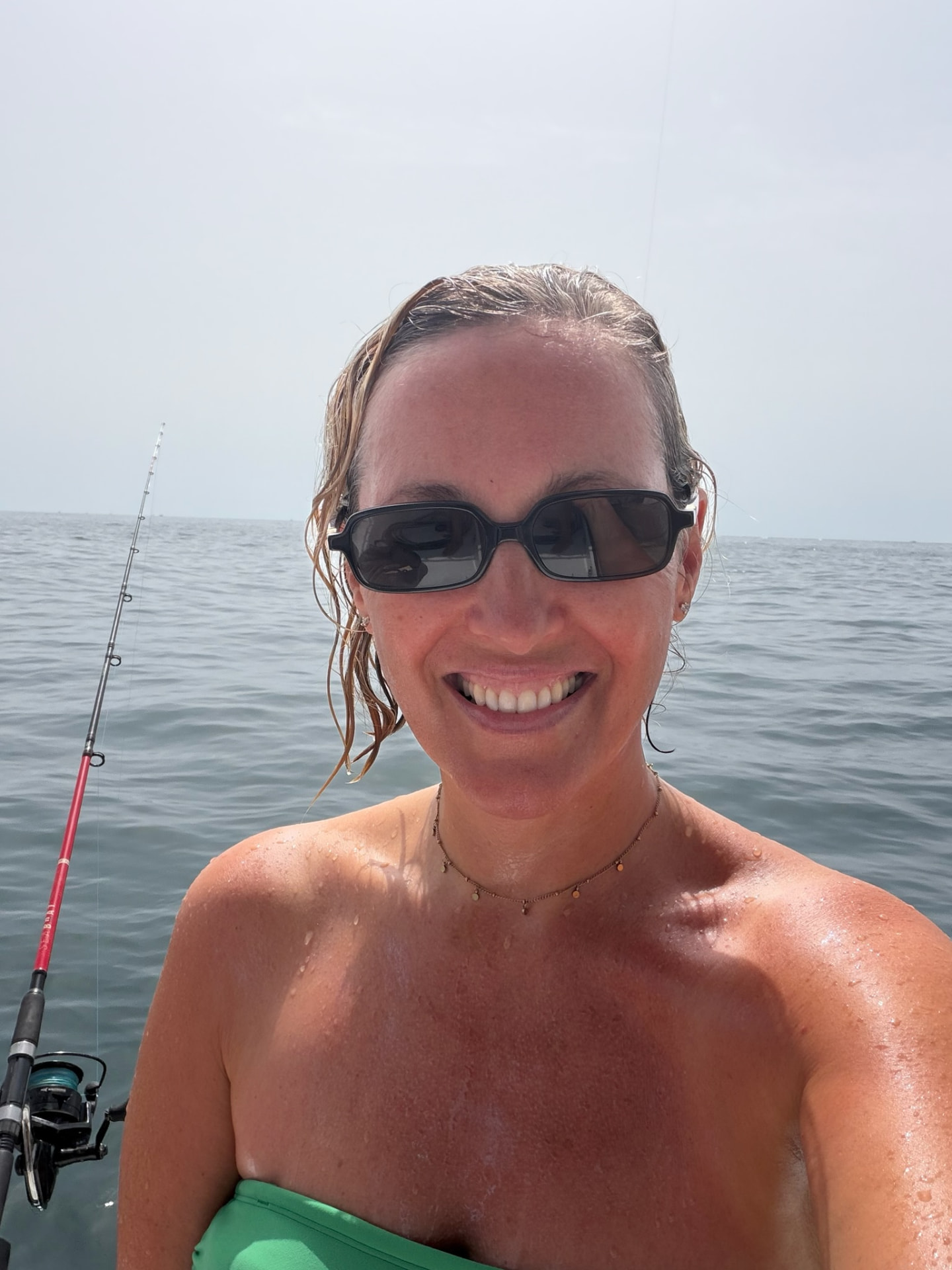 Nadine on a boat out at sea