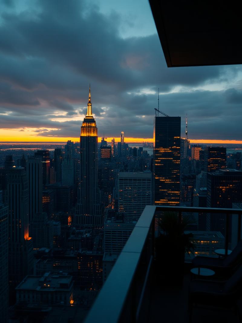 The Manhattan skyline at golden hour