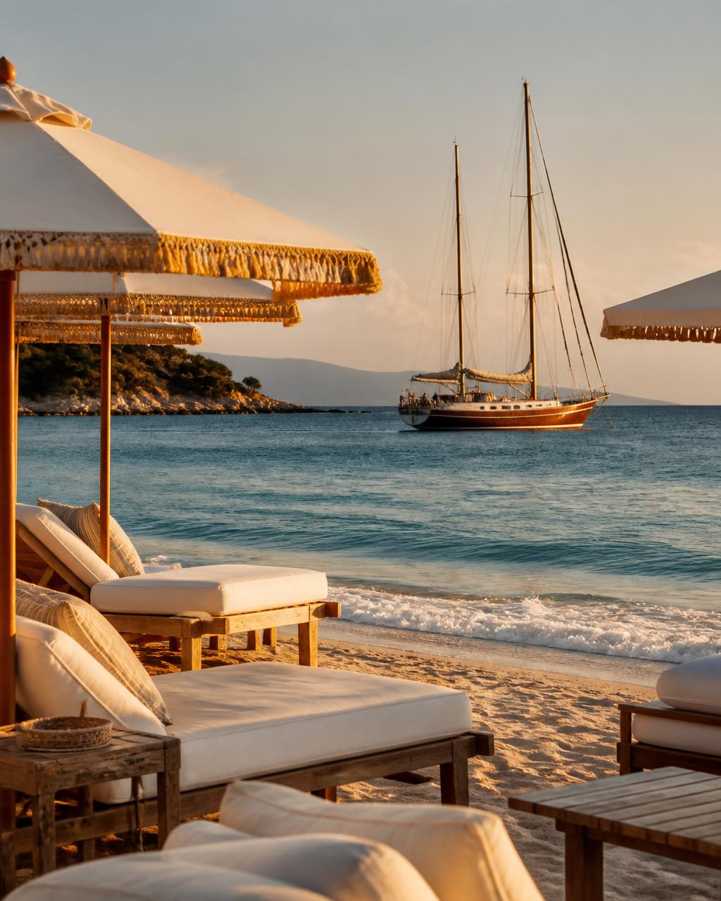 A Riviera bay with boats moored in clear water